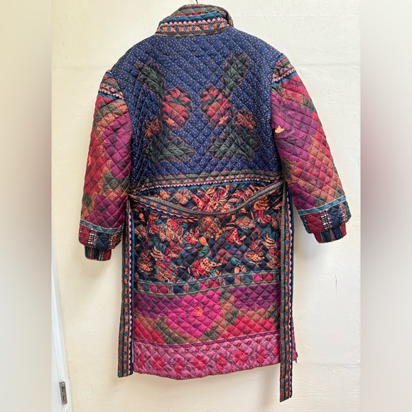 FARM RIO Mixed Patchwork Reversible Midi Belted Puffer Jacket (NWOT) - Picture 14 of 17